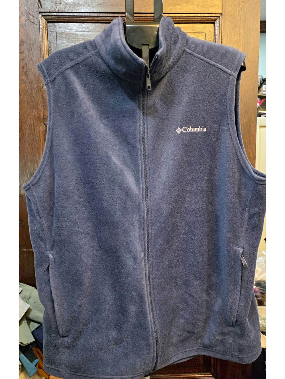 Columbia Men's Blue Full Zip Fleece Vest Pockets  2XL